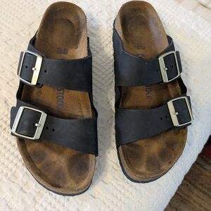 Birkenstock Black Double-Buckle Sandals
